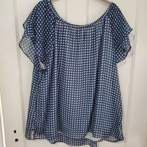 Blue and white gingham shirt